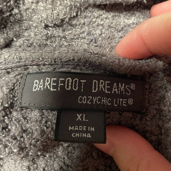 Barefoot dreams CozyChic Lite Long Weekend Cardi gray cardigan sweater xl - Picture 5 of 8